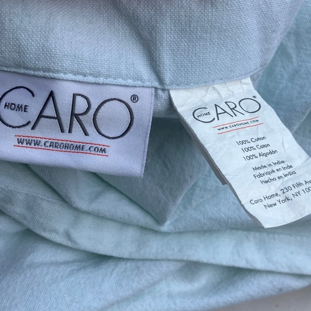 Caro Home 100% cotton shower curtain with woven accent blue, gray, white perfect